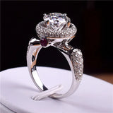 2.0CT Zircon Ring Wedding Silver Engagement Promise Anniversary