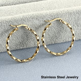 Classic Round Stainless Steel Hoop Earrings Plated Jewelry Gift