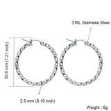 Classic Round Stainless Steel Hoop Earrings Plated Jewelry Gift