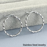 Classic Round Stainless Steel Hoop Earrings Plated Jewelry Gift