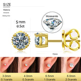 Classic Round Moissanite Earrings 925 Sterling Silver Engagement