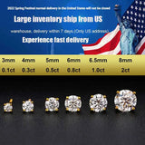 Classic Round Moissanite Earrings 925 Sterling Silver Engagement