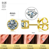 Classic Round Moissanite Earrings 925 Sterling Silver Engagement