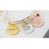 Personalized Round Pendant Bracelet with Handwritten Love Sign Engraving