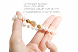 Round Shell Pearl Bracelet with Heart Charm for Women