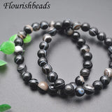 Banded Agate 8mm Bracelet Classic Round Stone Men's Jewelry Gift
