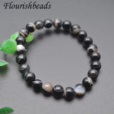 Banded Agate 8mm Bracelet Classic Round Stone Men's Jewelry Gift