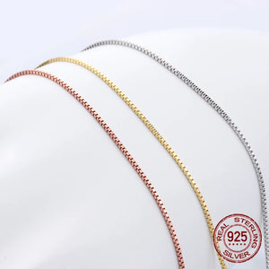 S925 Silver Lady Necklace, 100% Sterling Silver Chain, 45mm Box Chain Pendant