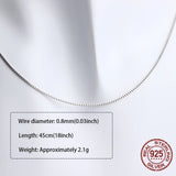 S925 Silver Lady Necklace, 100% Sterling Silver Chain, 45mm Box Chain Pendant