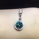 S925 Silver Necklace with 3ct Green Gemstone Pendant