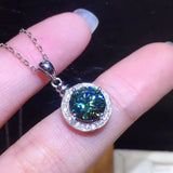 S925 Silver Necklace with 3ct Green Gemstone Pendant