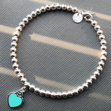 Sweet Pink Heart Shaped Enamel Beads Bracelet