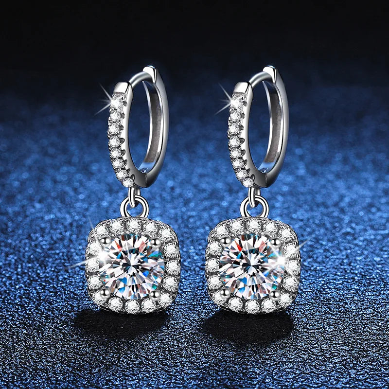 S925 Silver Moissanite Diamond Earrings for Women