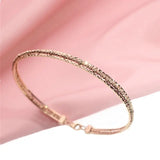 14K Rose Ball Beads Bangles for Women