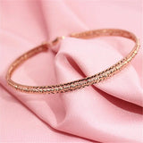 Purple Plated 14K Rose Ball Beads Bangles for Women