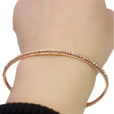 14K Rose Gold Plated Women's Ball Beads Bangles