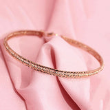 14K Rose Gold Plated Women's Ball Beads Bangles