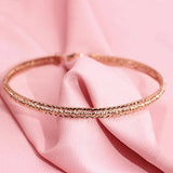 14K Rose Gold Plated Women's Ball Beads Bangles