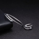 Classic Snake Chain Link Charm Bracelet Stainless Steel Cuff