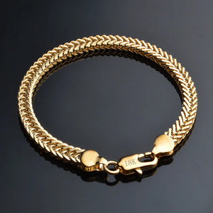 Classic 18k Snake Chain Bracelet for Daily Party Travel