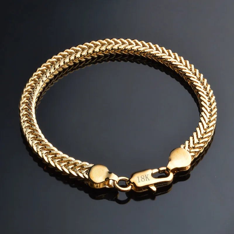 Classic 18k Snake Chain Bracelet for Daily Party Travel