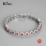 Women's Charm Bracelet with Orange Zircon Bangle