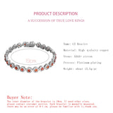 Women's Charm Bracelet with Orange Zircon Bangle