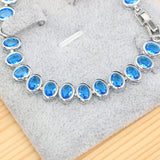 Classic Silver 925 Zircon Stones Bracelets for Women Two Buttons
