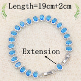 Classic Silver 925 Zircon Stones Bracelets for Women Two Buttons