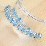 Classic Silver 925 Zircon Stones Bracelets for Women Two Buttons