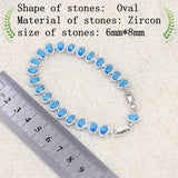Classic Silver 925 Zircon Stones Bracelets for Women Two Buttons