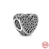 Silver 925 Love Hearts Infinity Charm Bead For Bracelet DIY Jewelry