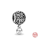 Silver 925 Love Hearts Infinity Charm Bead For Bracelet DIY Jewelry