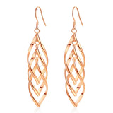 Silver Rose Twist Earrings for Parties