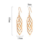 Silver Rose Twist Earrings for Parties