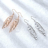 Silver Rose Twist Earrings for Parties
