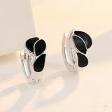 Classic Silver Hoop Earrings Leaf Earring For Women Jewelry Girl