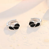 Classic Silver Hoop Earrings Leaf Earring For Women Jewelry Girl