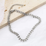 Classic Silver Leave Anklet For Women Stainless Steel Link Chain Anklet