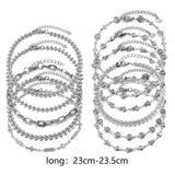 Classic Silver Leave Anklet For Women Stainless Steel Link Chain Anklet