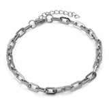 Classic Silver Leave Anklet For Women Stainless Steel Link Chain Anklet