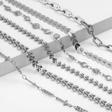 Classic Silver Leave Anklet For Women Stainless Steel Link Chain Anklet