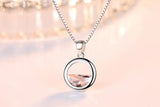 Silver Necklace Pendant Crystal Round Pendant Women Jewelry