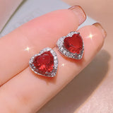 Heart Ruby Gemstone Silver Necklace for Women