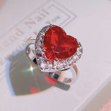 Heart Ruby Gemstone Silver Necklace for Women