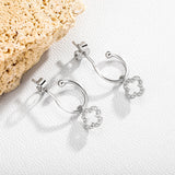 Silver Star Crystal Earrings S925 Silver