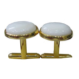 Sea Shell Pearl Copper Men's Cuff Link Gold Plated Wedding Cufflinks