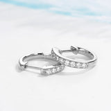 Classic Silver Hoop Earrings 925 for Women 14k D Real Moissanite Small Hoops