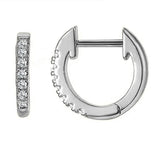 Classic Silver Hoop Earrings 925 for Women 14k D Real Moissanite Small Hoops
