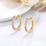 Classic Silver Hoop Earrings 925 for Women 14k D Real Moissanite Small Hoops